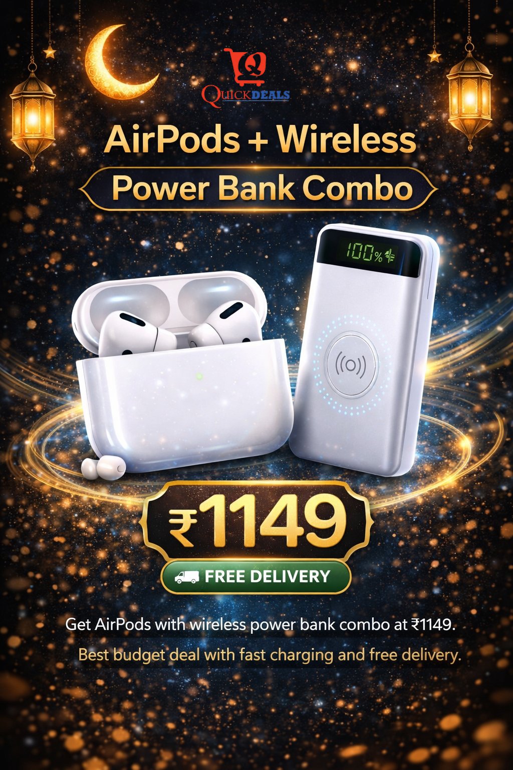 AirPods + Wireless Power Bank Combo ?1149